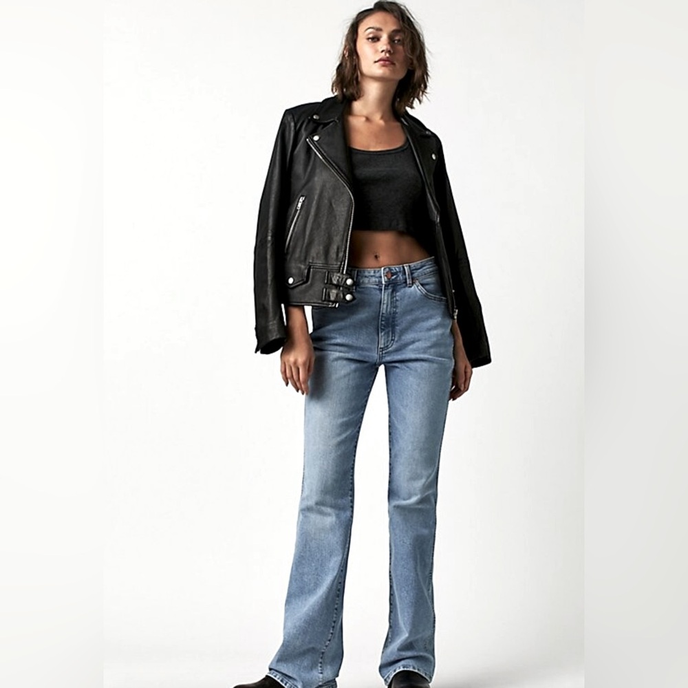 Free People x Wrangler Westward 626 High Rise Boot Jean